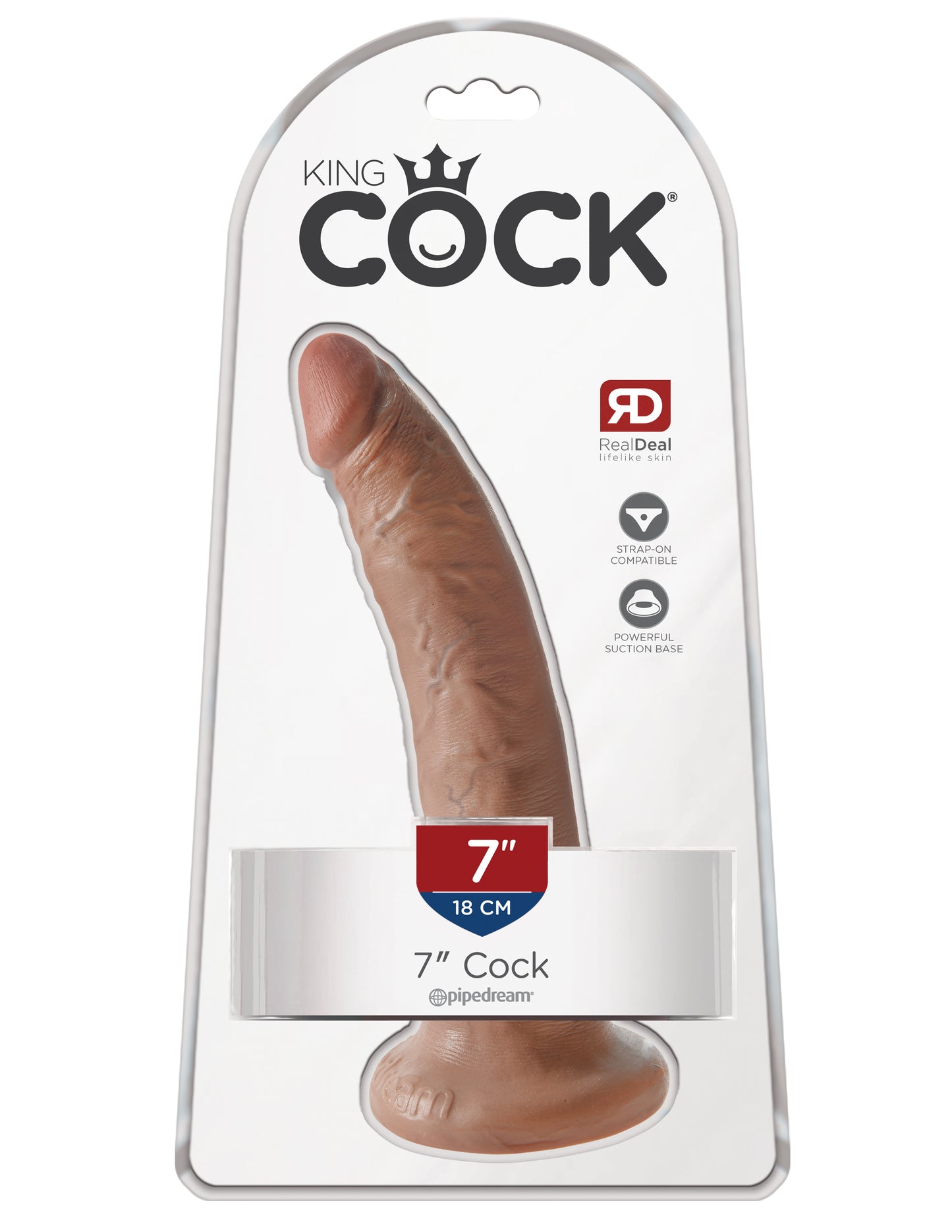 King Cock 7 Inch Cock - Tan | 603912746310 | Available at EroticWarehouse.com