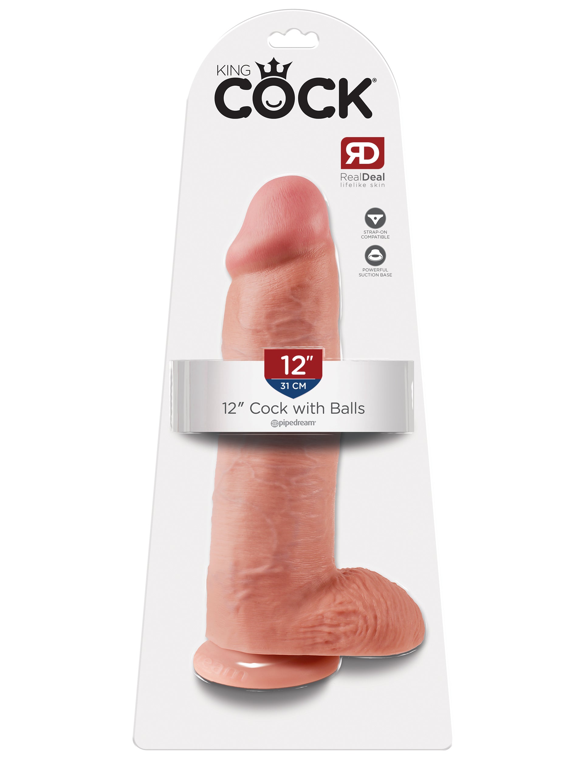 King Cock 12 Inch Cock With Balls - Flesh | 603912350203 | Available at EroticWarehouse.com