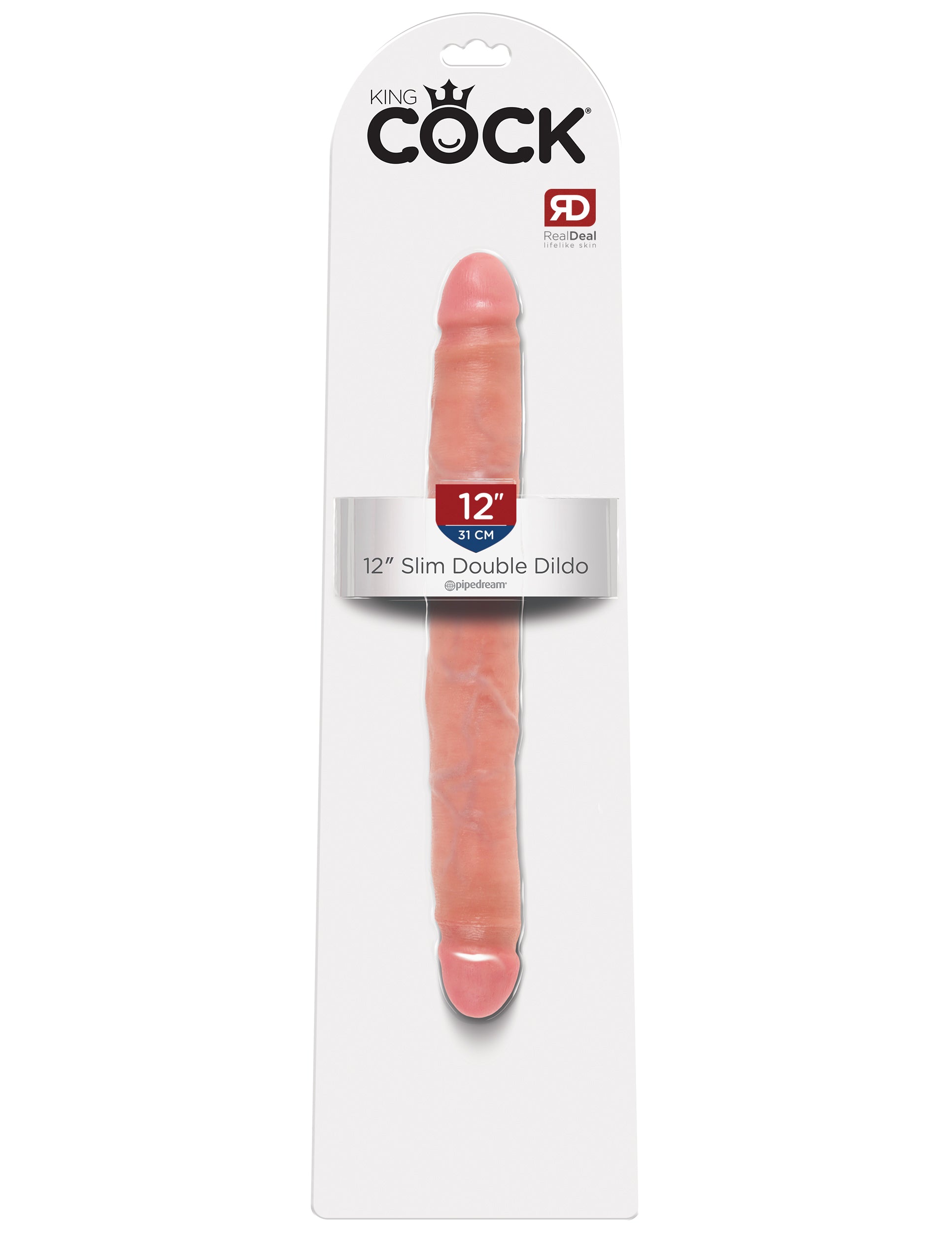 King Cock 12 Inch Slim Double Dildo - Flesh | 603912350340 | Available at EroticWarehouse.com