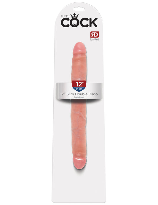 King Cock 12 Inch Slim Double Dildo - Flesh | 603912350340 | Available at EroticWarehouse.com
