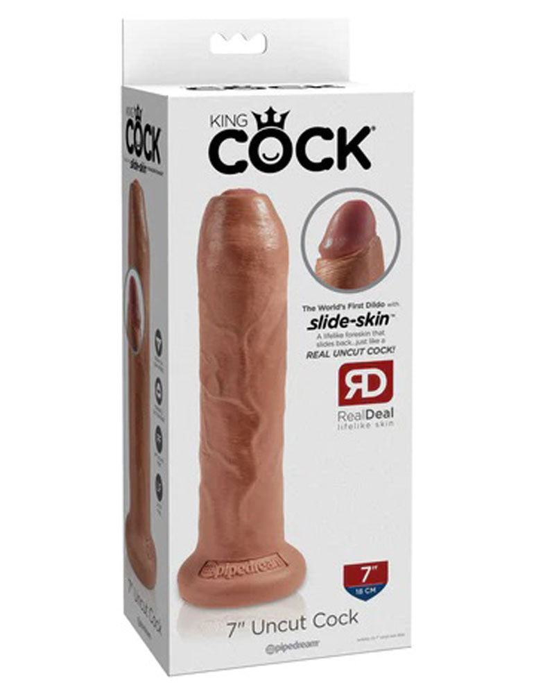 King Cock 7 Inch Uncut - Tan | 603912750829 | Available at EroticWarehouse.com