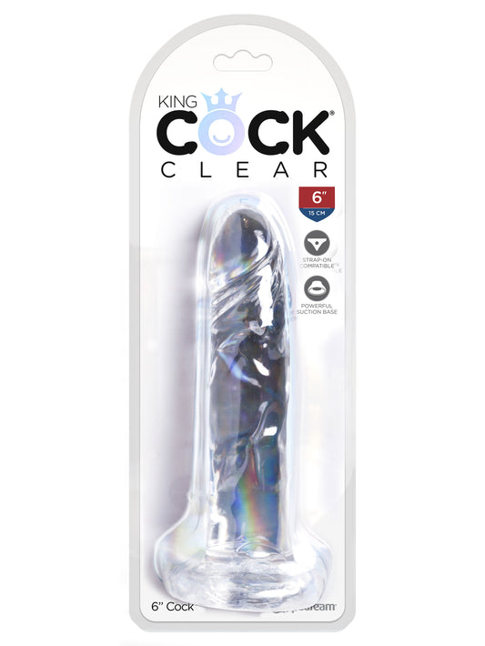 King Cock Clear 6 Inch Cock | 603912758832 | Available at EroticWarehouse.com