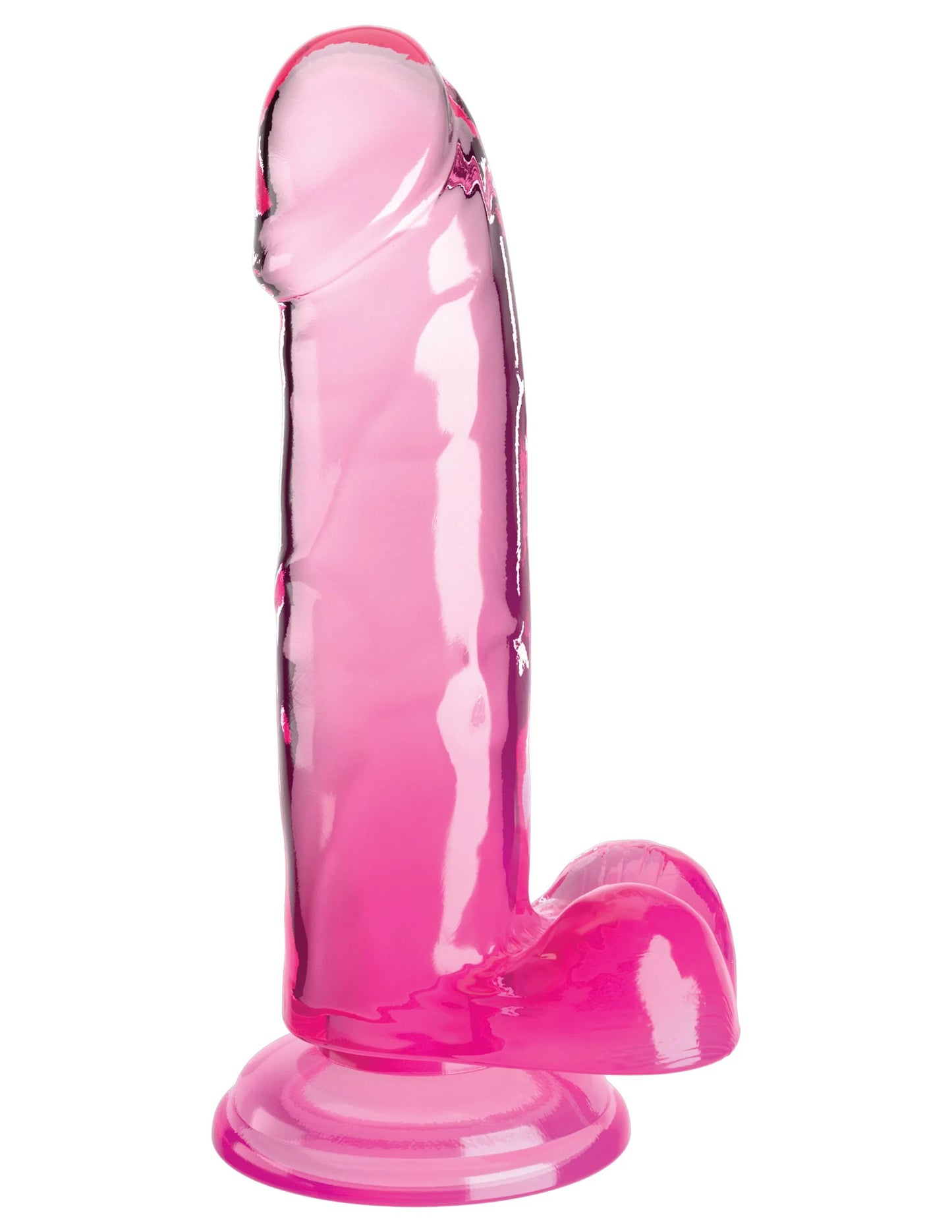King Cock Clear 7 Inch With Balls - Pink | 603912774979 | Available at EroticWarehouse.com
