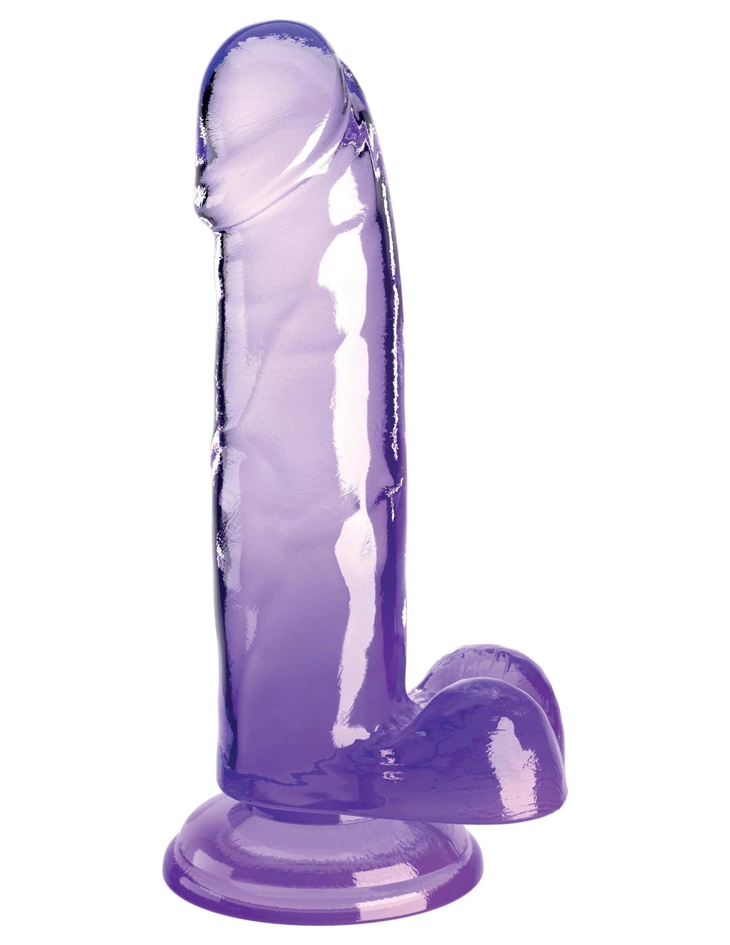 King Cock Clear 7 Inch With Balls - Purple | 603912774986 | Available at EroticWarehouse.com