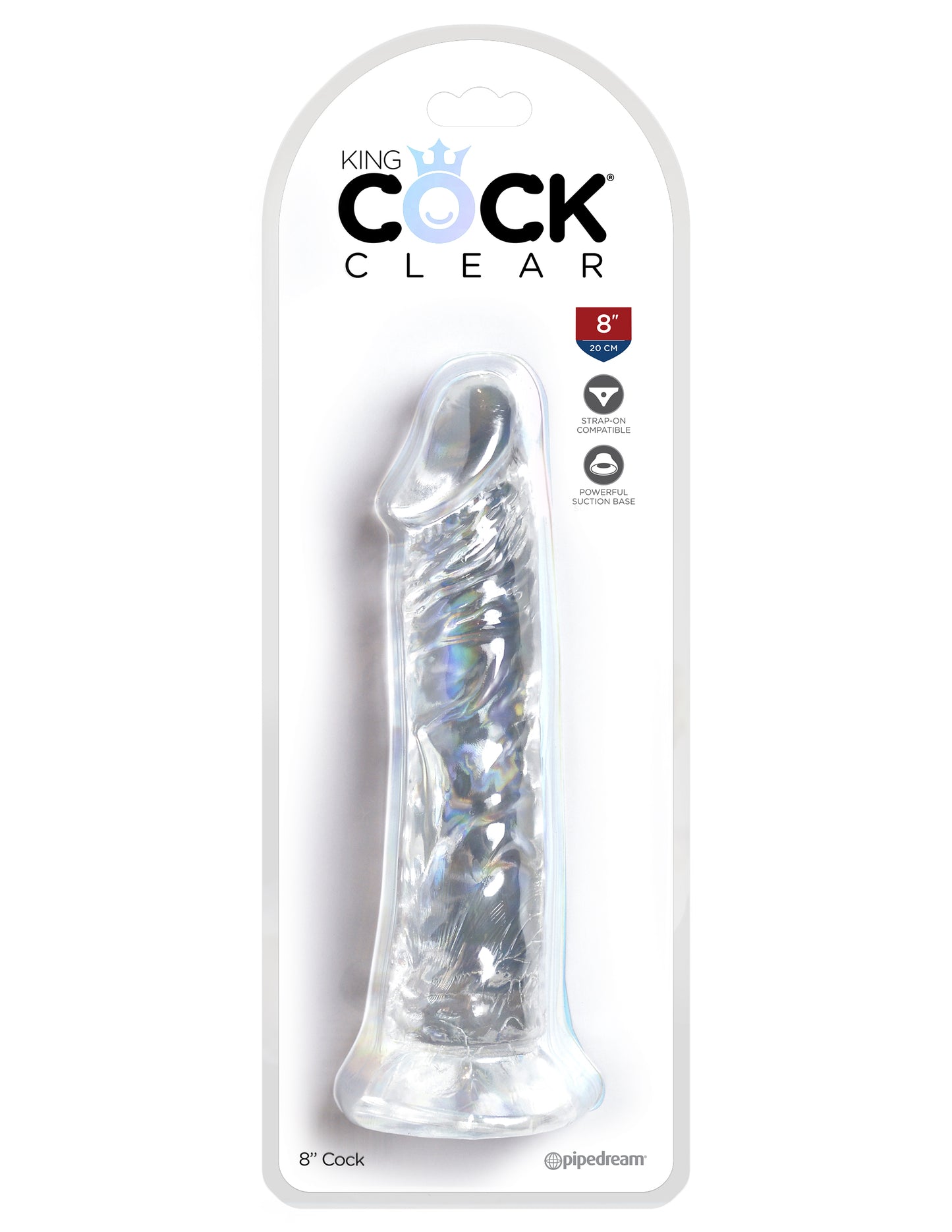 King Cock Clear 8 Inch Cock | 603912759013 | Available at EroticWarehouse.com