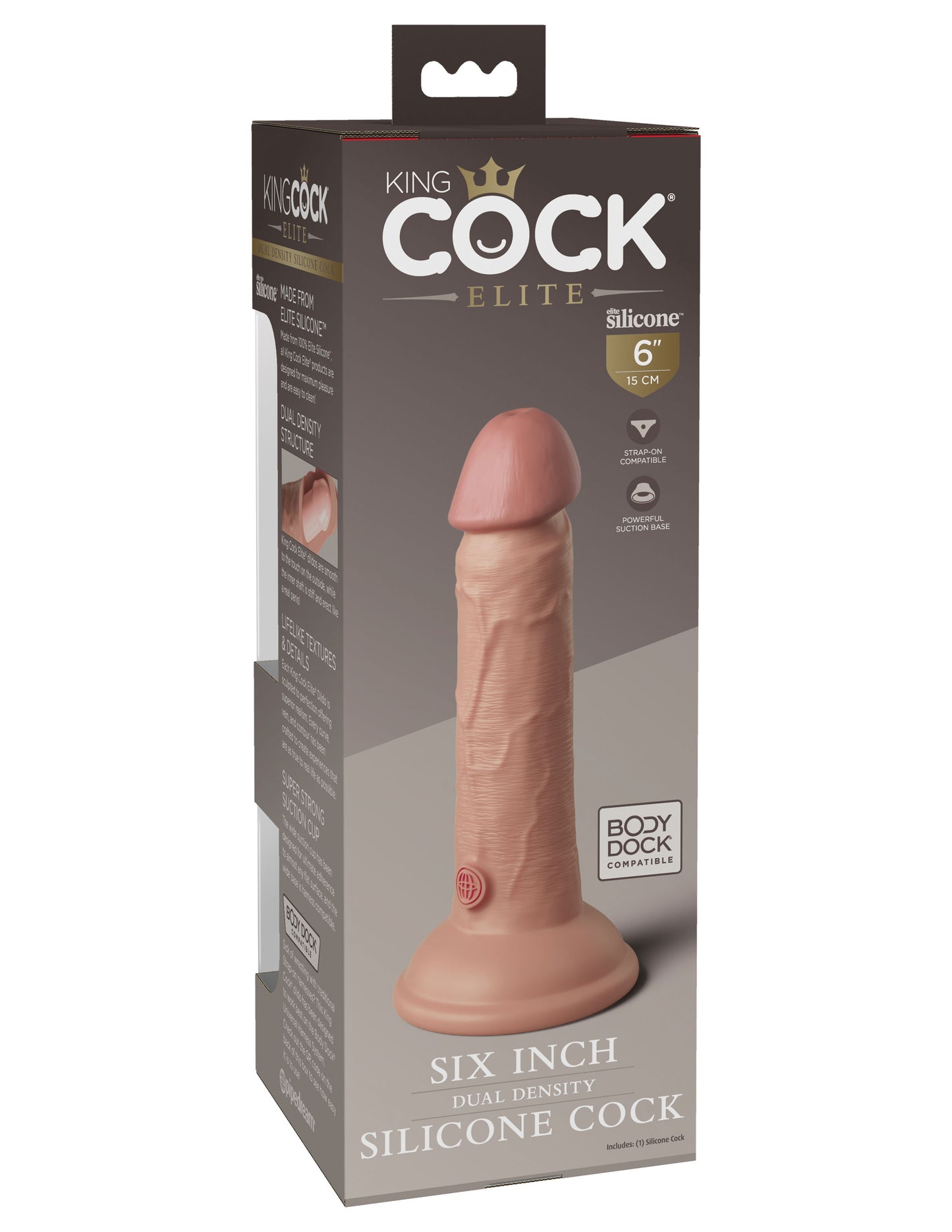 King Cock Elite 6 Inch Silicone Dual Density Cock - Light | 603912769265 | Available at EroticWarehouse.com