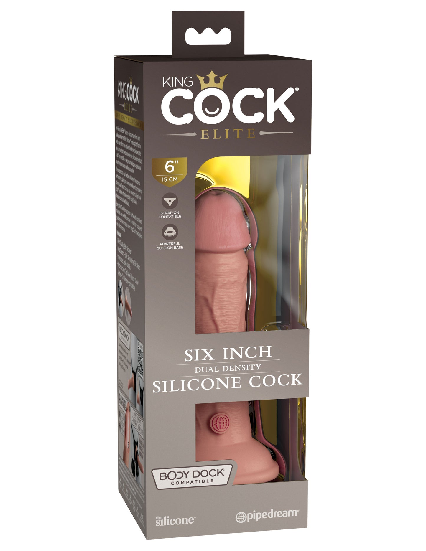 King Cock Elite 6 Inch Silicone Dual Density Cock - Light | 603912769265 | Available at EroticWarehouse.com