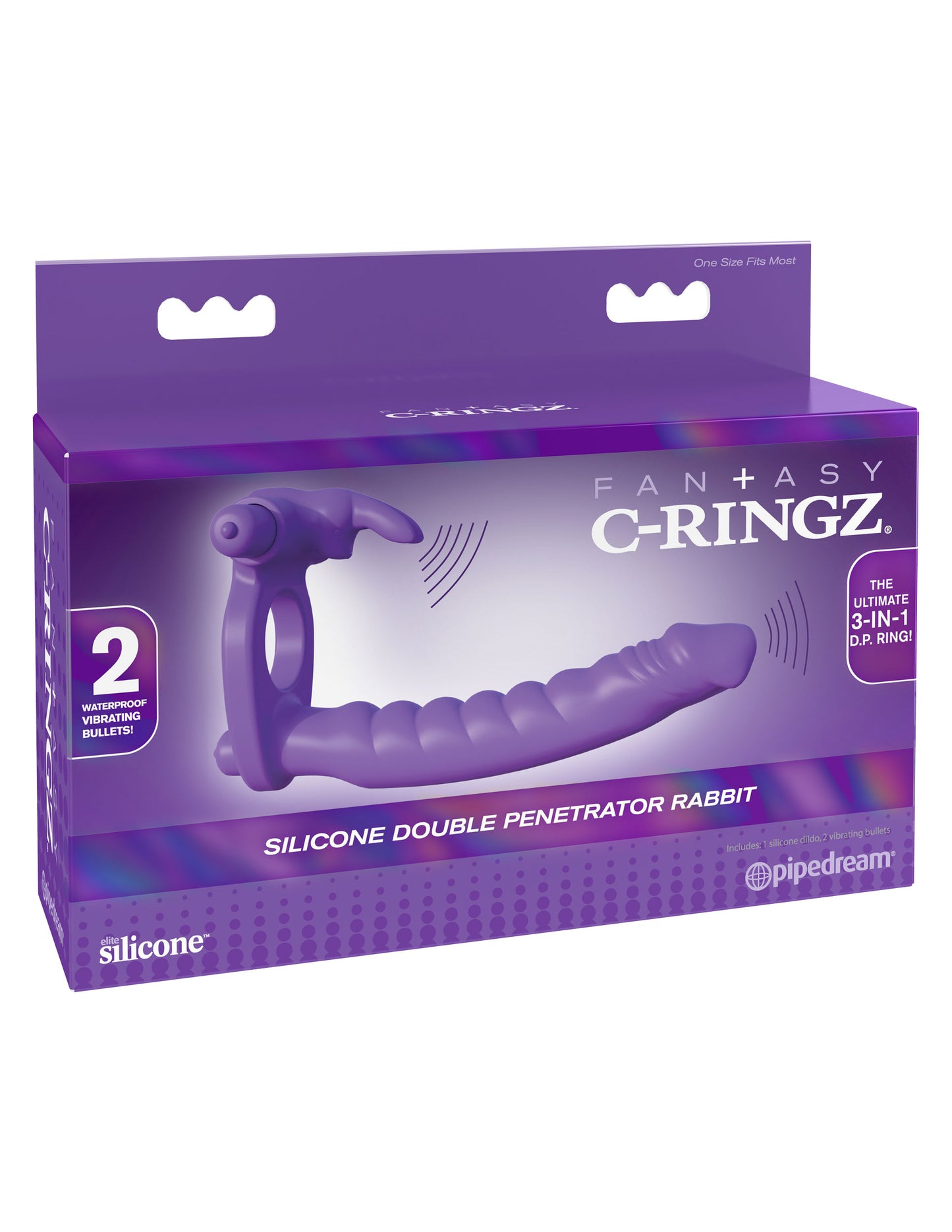 Fantasy C-Ringz Silicone Double Penetrator Rabbit - Purple | 603912358285 | Available at EroticWarehouse.com
