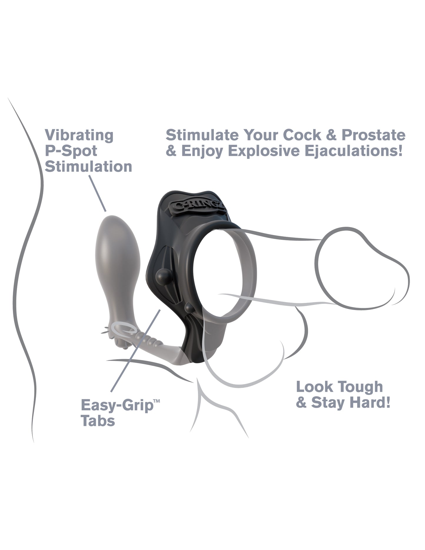 Fantasy C-Ringz Rock Hard Ass Gasm - Black | 603912358452 | Available at EroticWarehouse.com