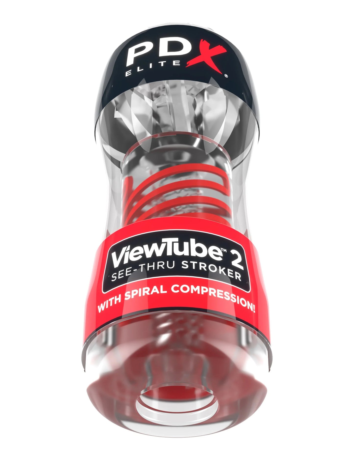 PDX Elite View Tube 2 Stroker - Red & Clear | 603912774474 | Available at EroticWarehouse.com