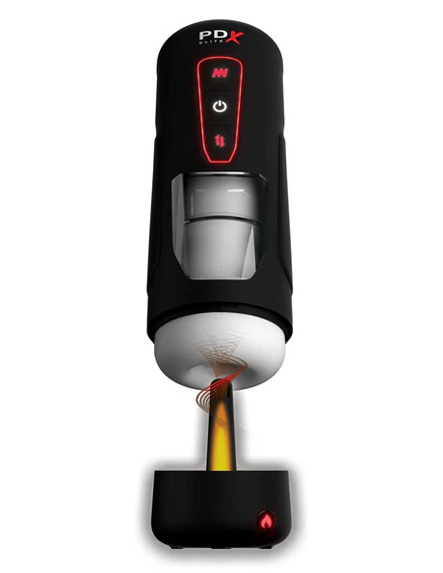 PDX Elite Milk Me Hotter Thrusting & Vibrating Stroker - Black | 603912775723 | Available at EroticWarehouse.com