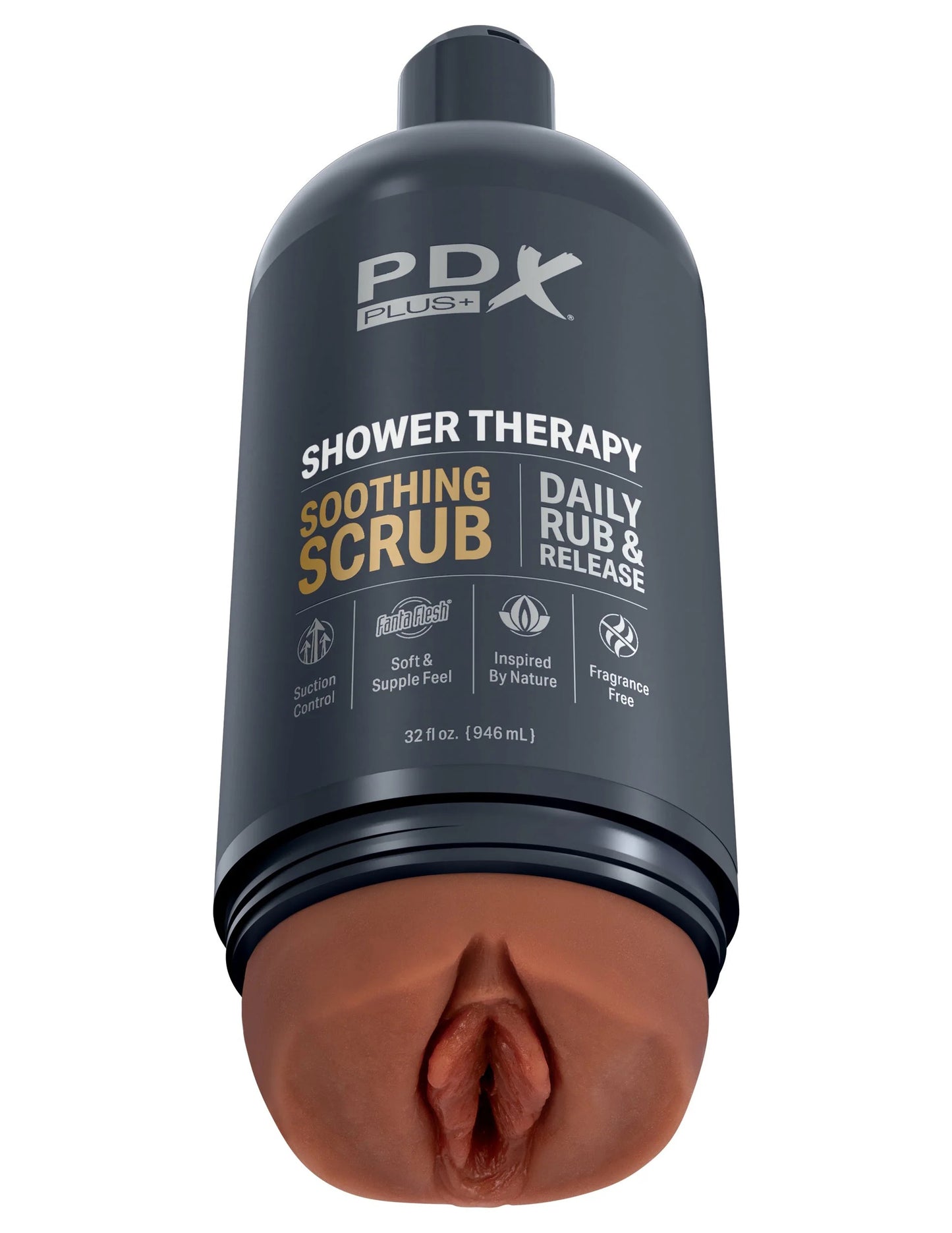 Shower Therapy - Soothing Scrub - Brown - Pussy Style Stroker | 603912774573 | Available at EroticWarehouse.com