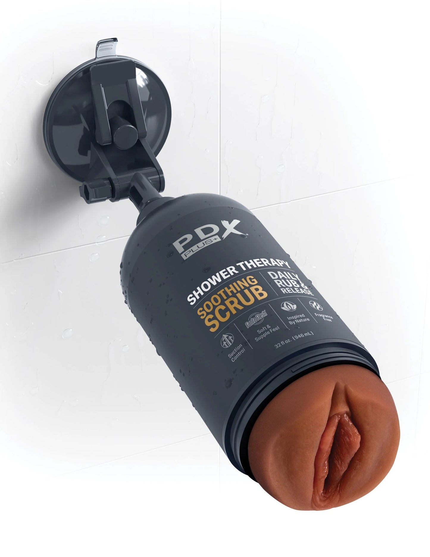 Shower Therapy - Soothing Scrub - Brown - Pussy Style Stroker | 603912774573 | Available at EroticWarehouse.com