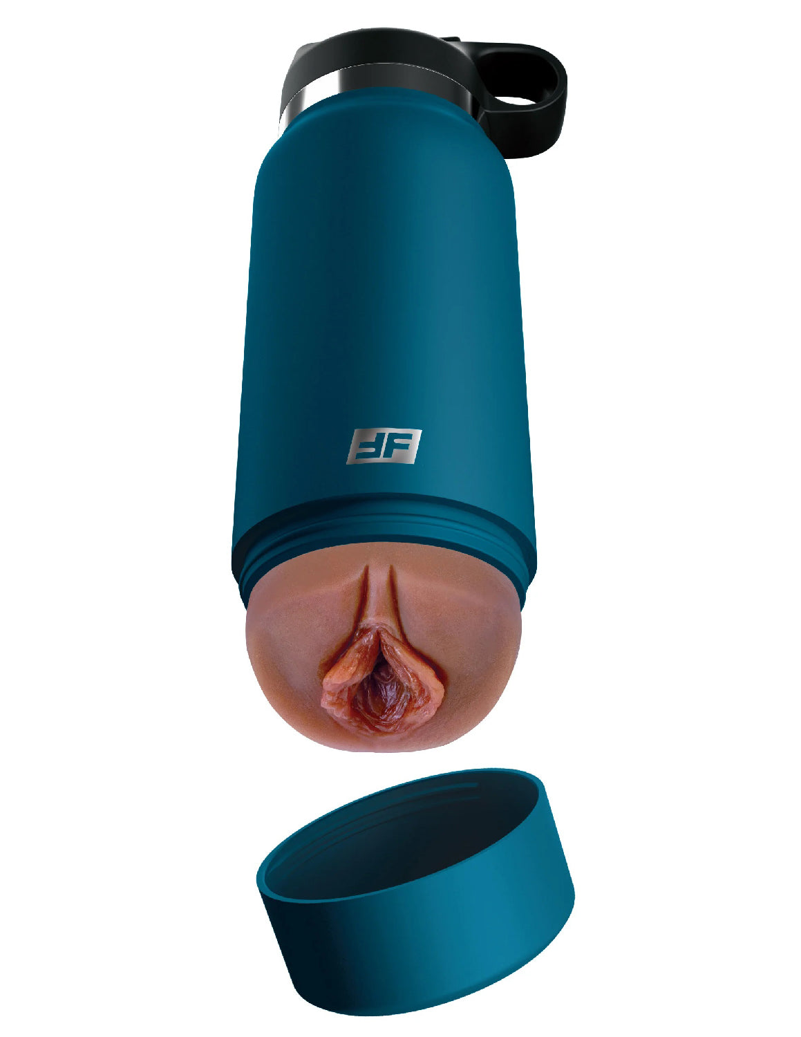Fuck Flask - Private Pleaser - Blue Bottle - Brown - Pussy Style Stroker | 603912775419 | Available at EroticWarehouse.com