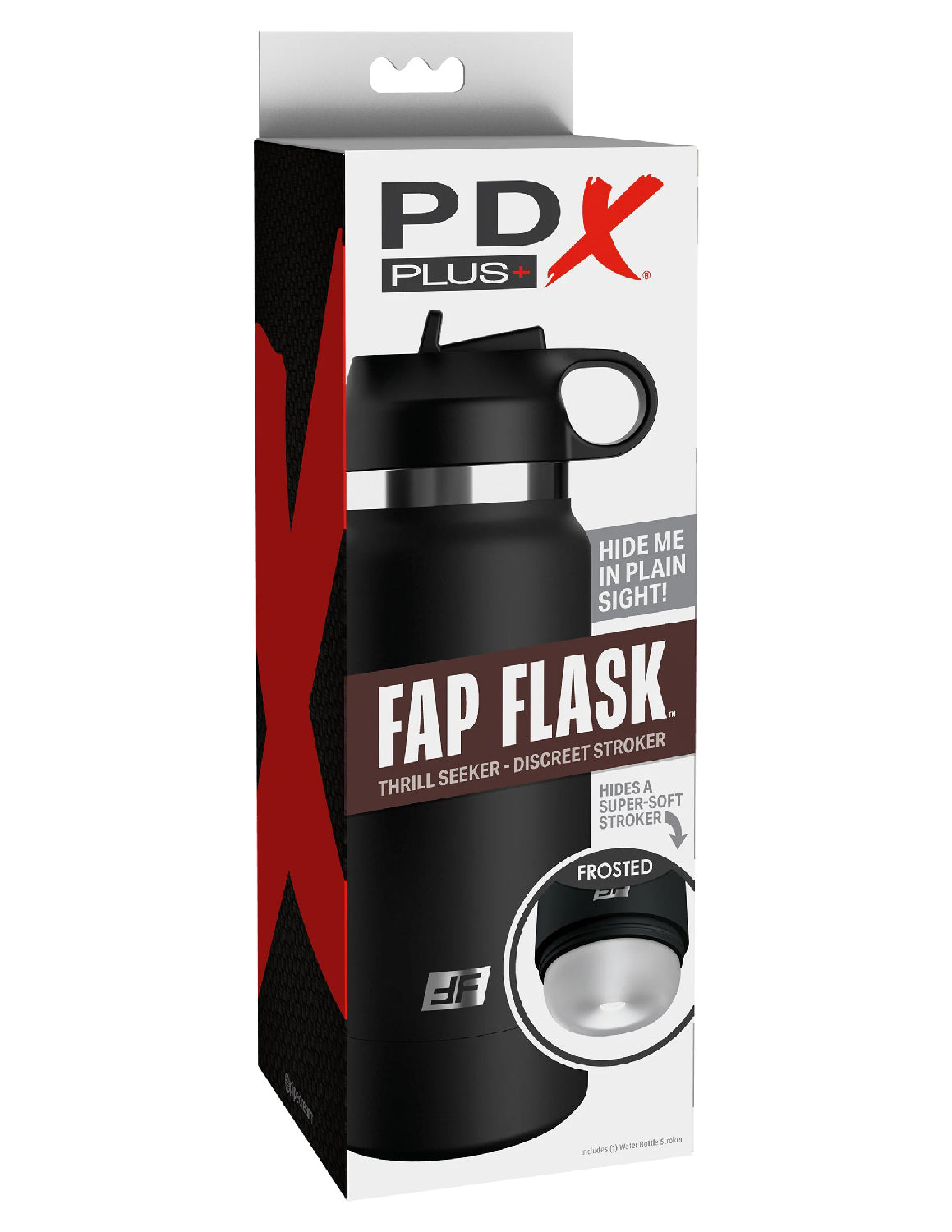 Fap Flask - Thrill Seeker - Black Bottle - Frosted | 603912775426 | Available at EroticWarehouse.com