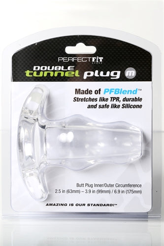 Double Tunnel Plug Medium - Clear | 852184004486 | Available at EroticWarehouse.com