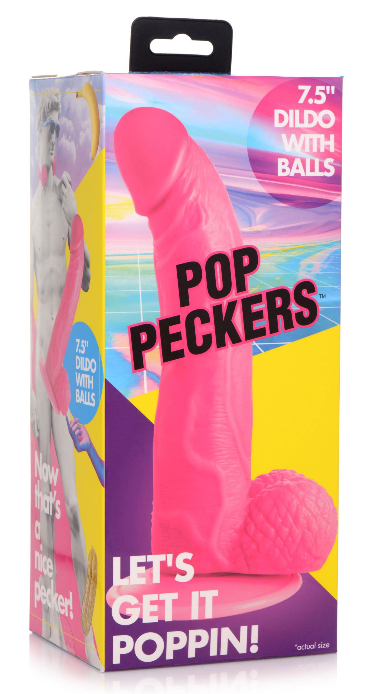 Pop Pecker 7.5 Inch Dildo With Balls - Pink | 848518044792 | Available at EroticWarehouse.com