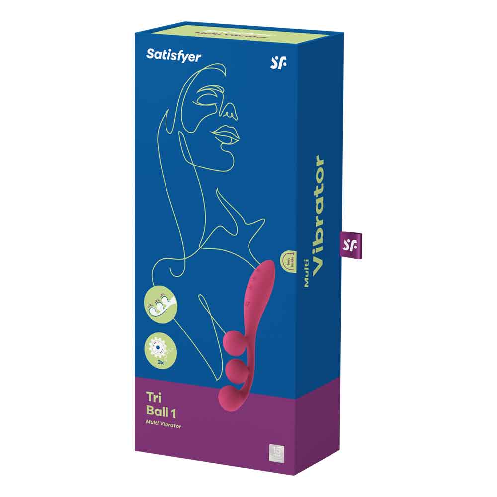 Tri Ball 1 Lay on Vibrator - Red | 406150401826 | Available at EroticWarehouse.com
