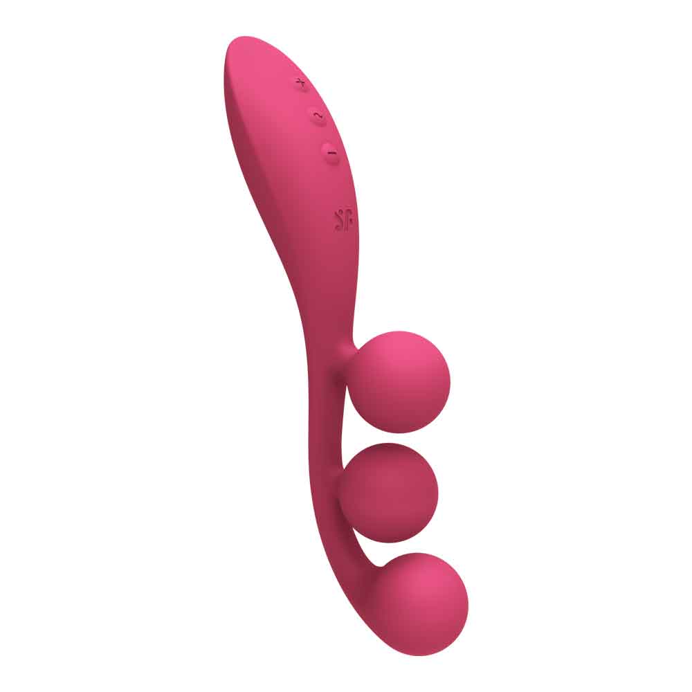 Tri Ball 1 Lay on Vibrator - Red | 406150401826 | Available at EroticWarehouse.com