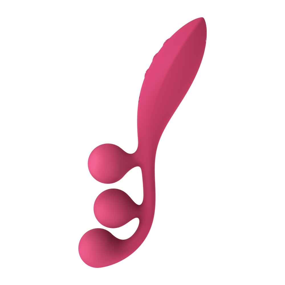 Tri Ball 1 Lay on Vibrator - Red | 406150401826 | Available at EroticWarehouse.com