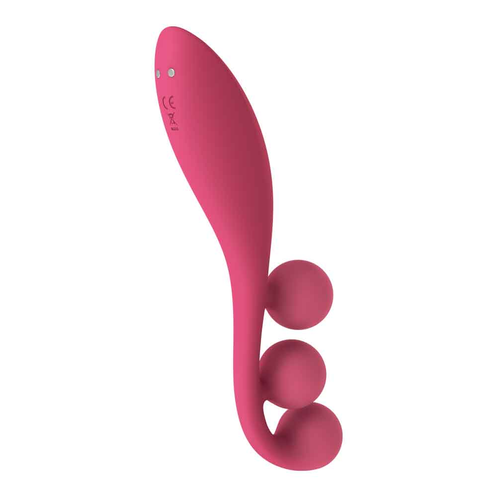 Tri Ball 1 Lay on Vibrator - Red | 406150401826 | Available at EroticWarehouse.com