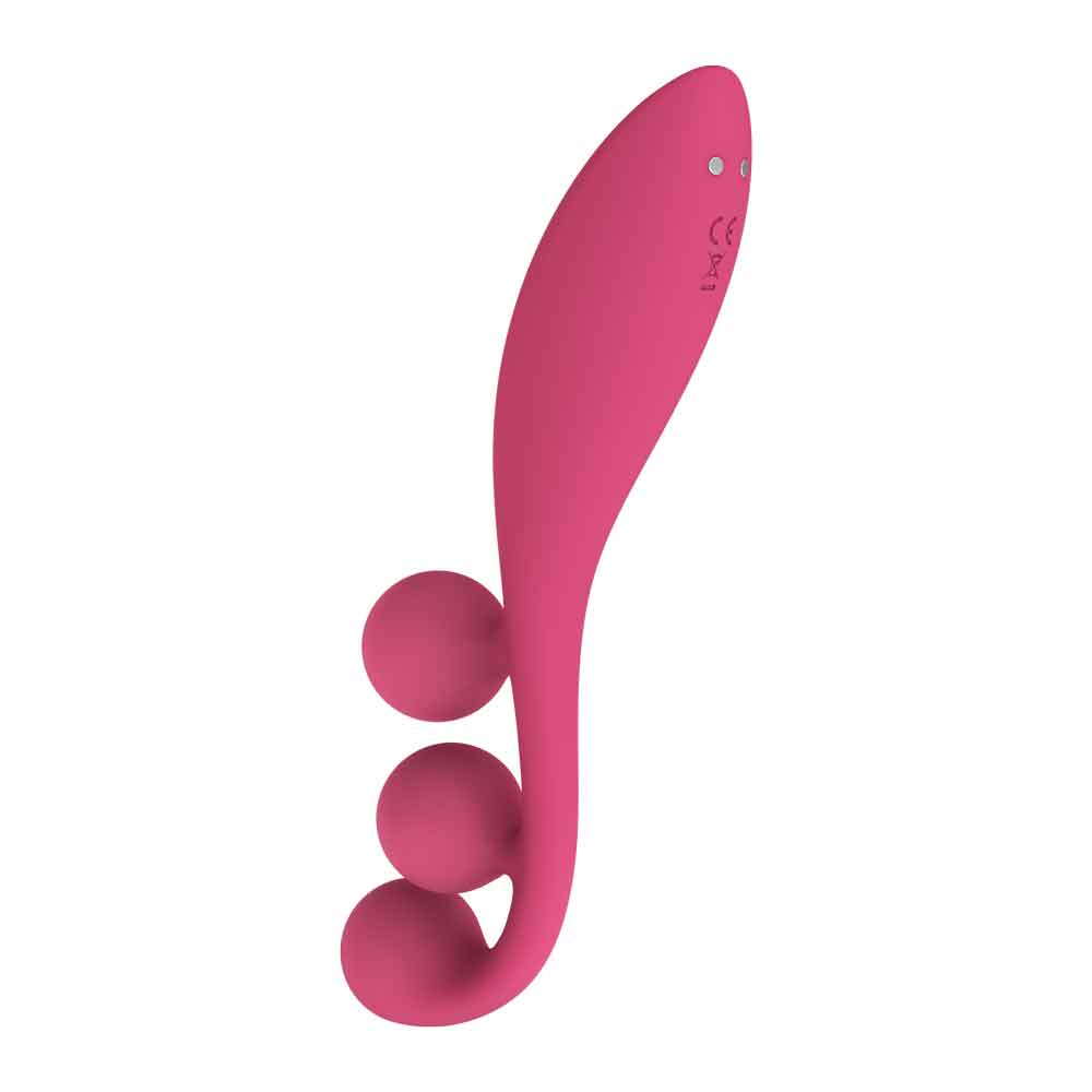 Tri Ball 1 Lay on Vibrator - Red | 406150401826 | Available at EroticWarehouse.com