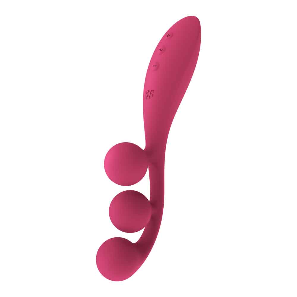 Tri Ball 1 Lay on Vibrator - Red | 406150401826 | Available at EroticWarehouse.com
