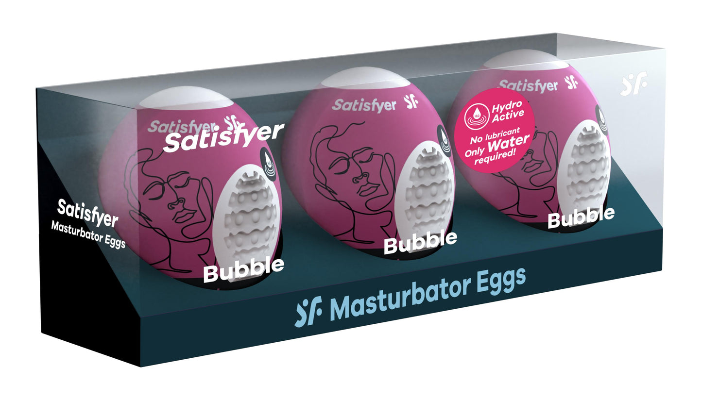 3 Pc Set Masturbator Egg - Bubble - Violet | 4049369043453 | Available at EroticWarehouse.com