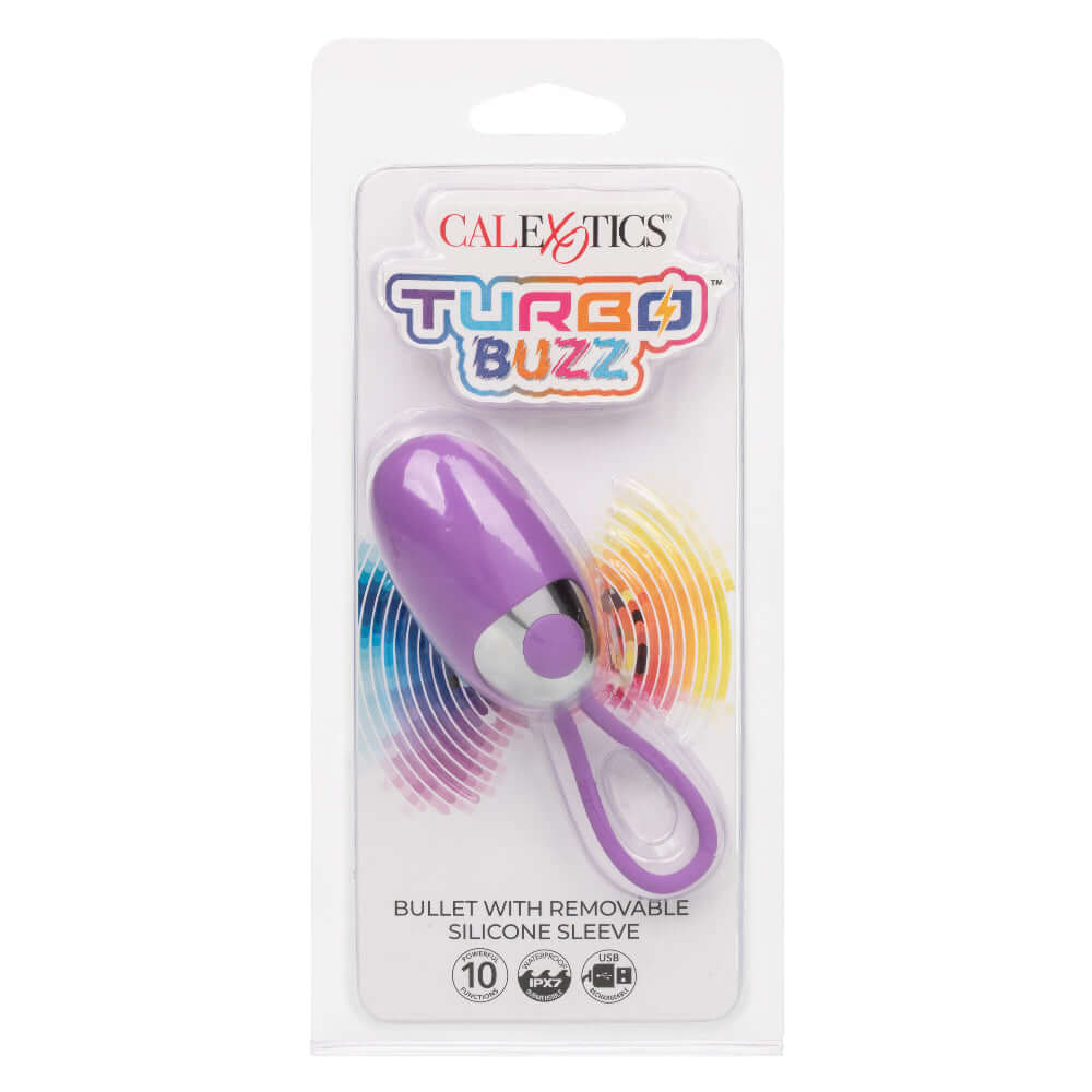 Turbo Buzz Bullet With Removable Silicone Sleeve - Purple | 716770108517 | Available at EroticWarehouse.com