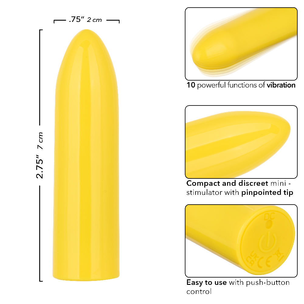 Turbo Buzz Classic Mini Bullet - Yellow | 716770107404 | Available at EroticWarehouse.com