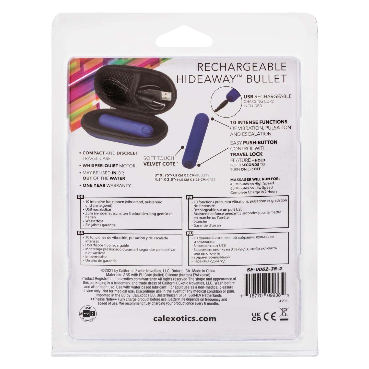 Rechargeable Hideaway Bullet - Blue | 716770099389 | Available at EroticWarehouse.com