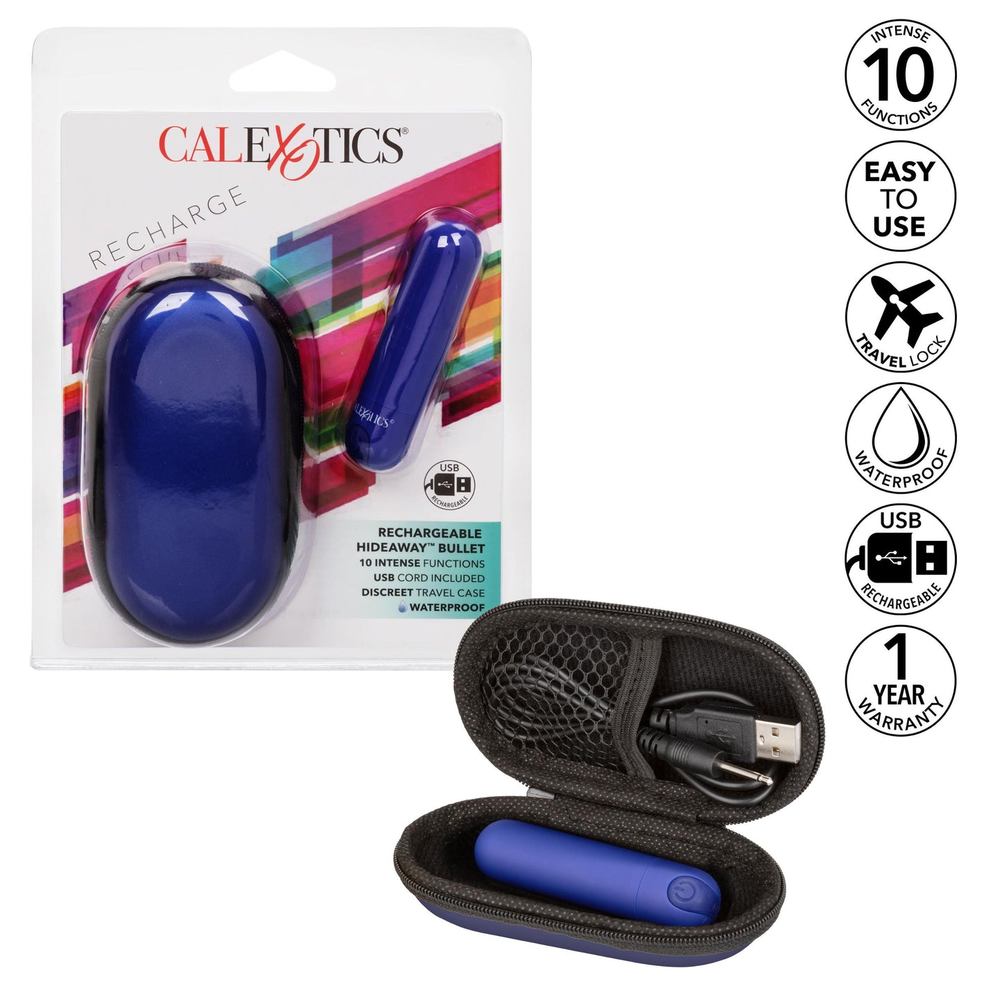 Rechargeable Hideaway Bullet - Blue | 716770099389 | Available at EroticWarehouse.com