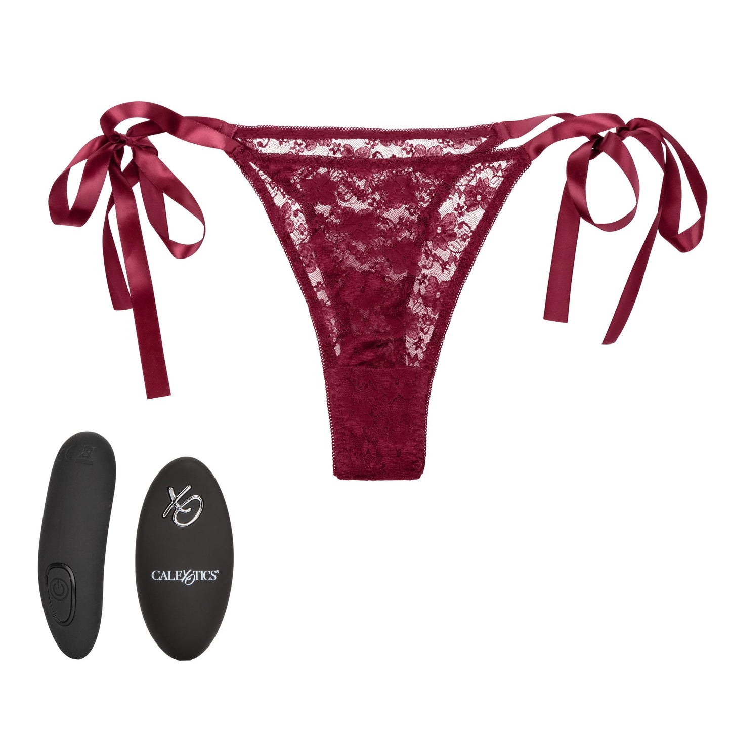 Remote Control Lace Thong Set - Burgundy | 716770099211 | Available at EroticWarehouse.com