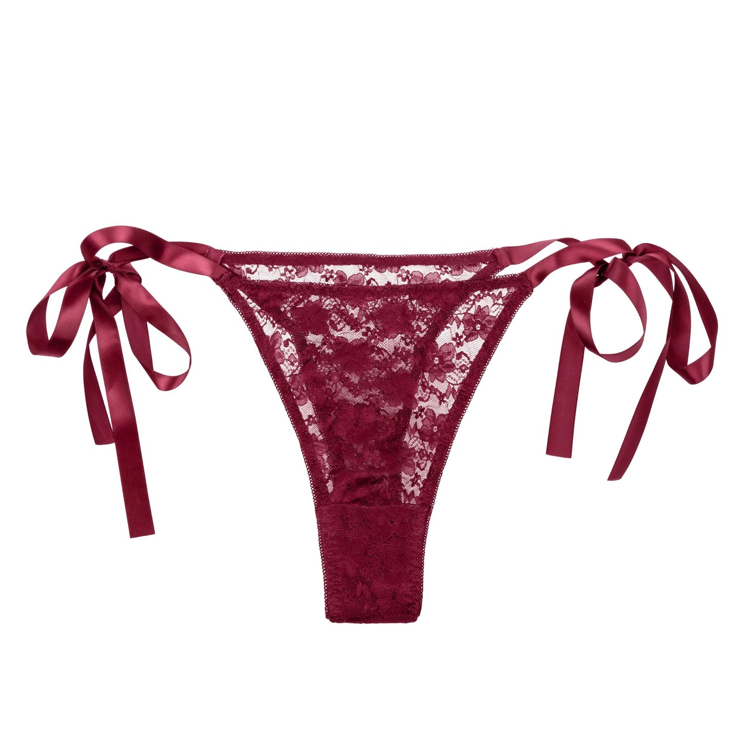 Remote Control Lace Thong Set - Burgundy | 716770099211 | Available at EroticWarehouse.com