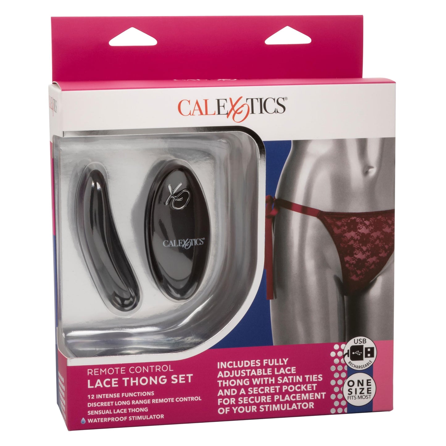 Remote Control Lace Thong Set - Burgundy | 716770099211 | Available at EroticWarehouse.com