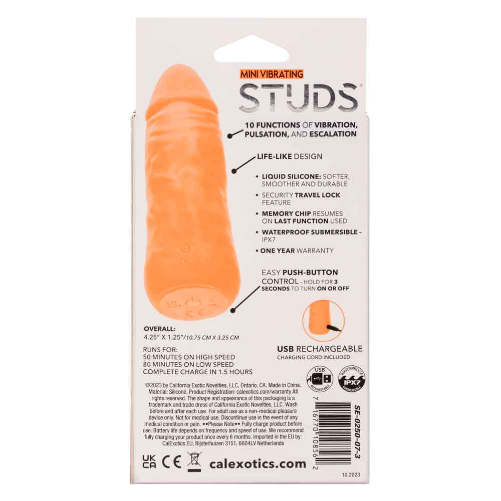 Mini Vibrating Studs - Orange | 716770108562 | Available at EroticWarehouse.com