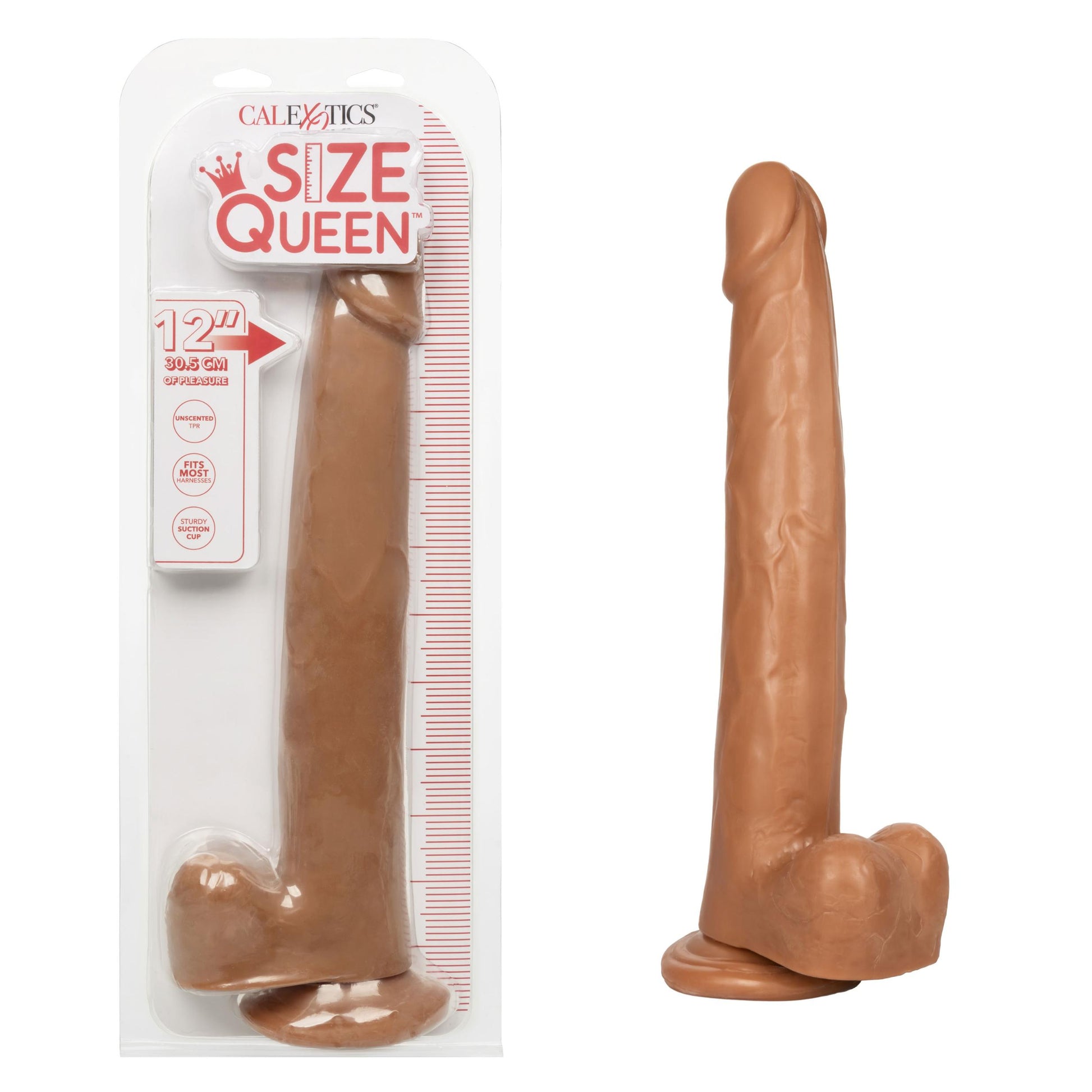 Size Queen 12 inch/30.5 Cm - Brown | 716770098719 | Available at EroticWarehouse.com
