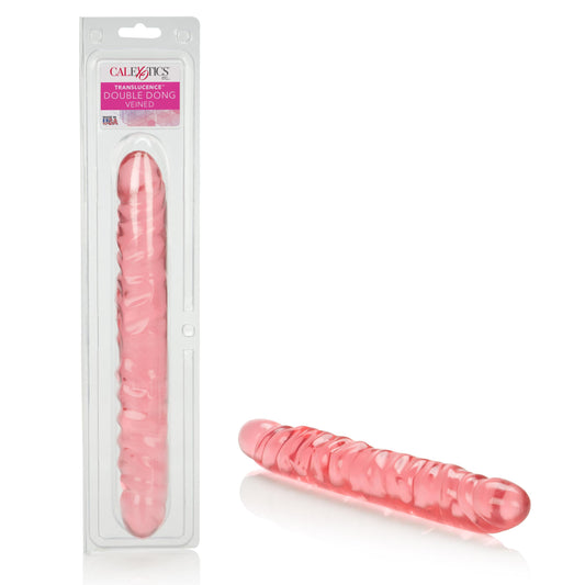 Translucence 12 Inches Veined Double Dong - Pink | 716770022264 | Available at EroticWarehouse.com