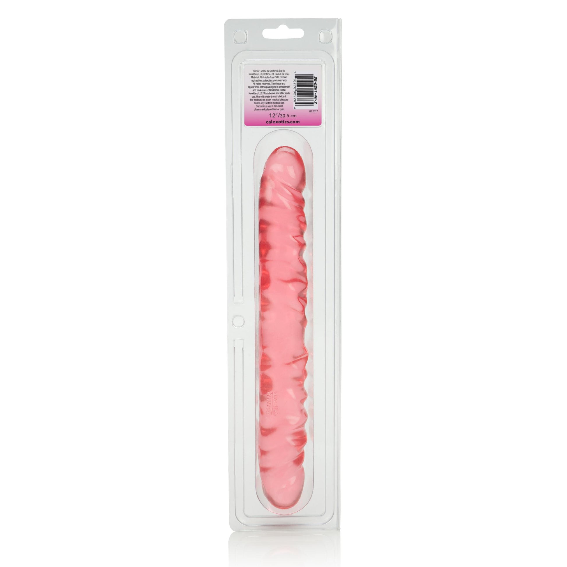 Translucence 12 Inches Veined Double Dong - Pink | 716770022264 | Available at EroticWarehouse.com