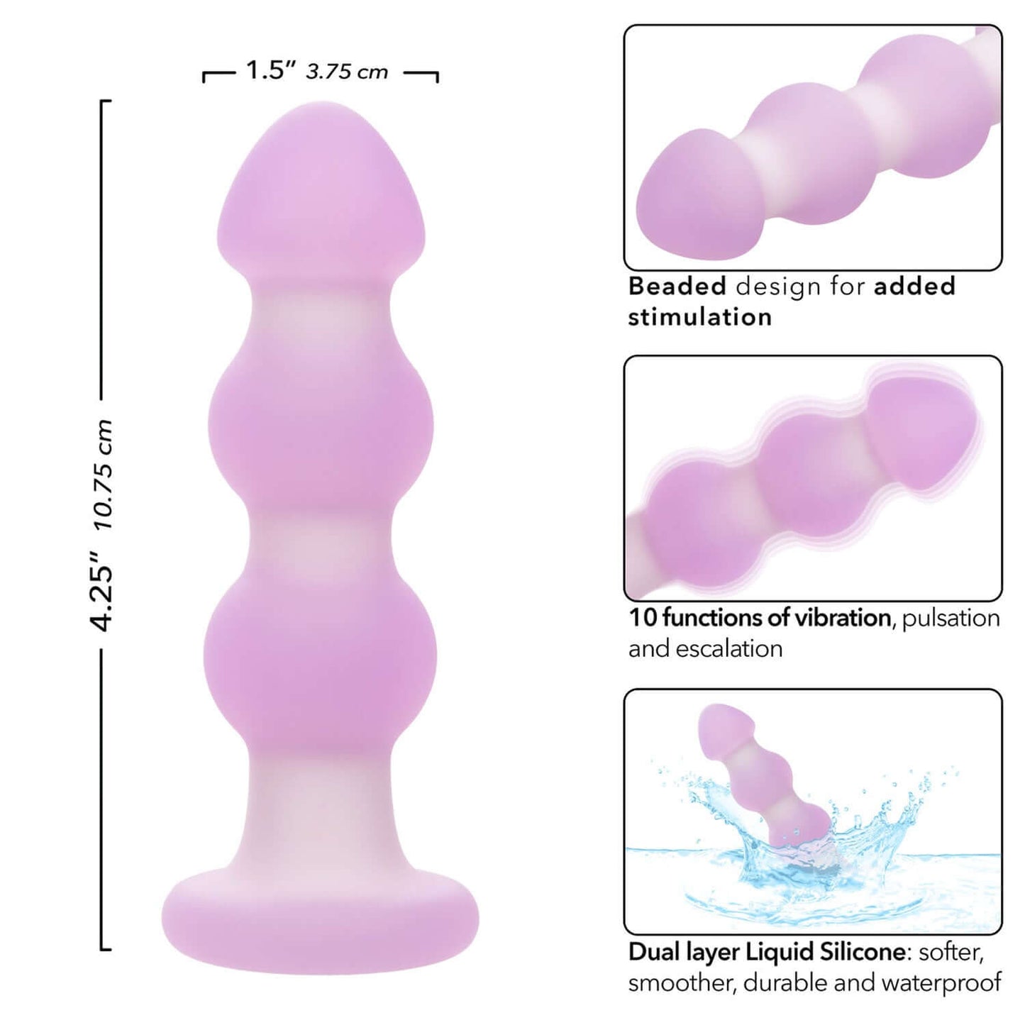 Lavender Haze Beaded Probe | 716770109996 | Available at EroticWarehouse.com