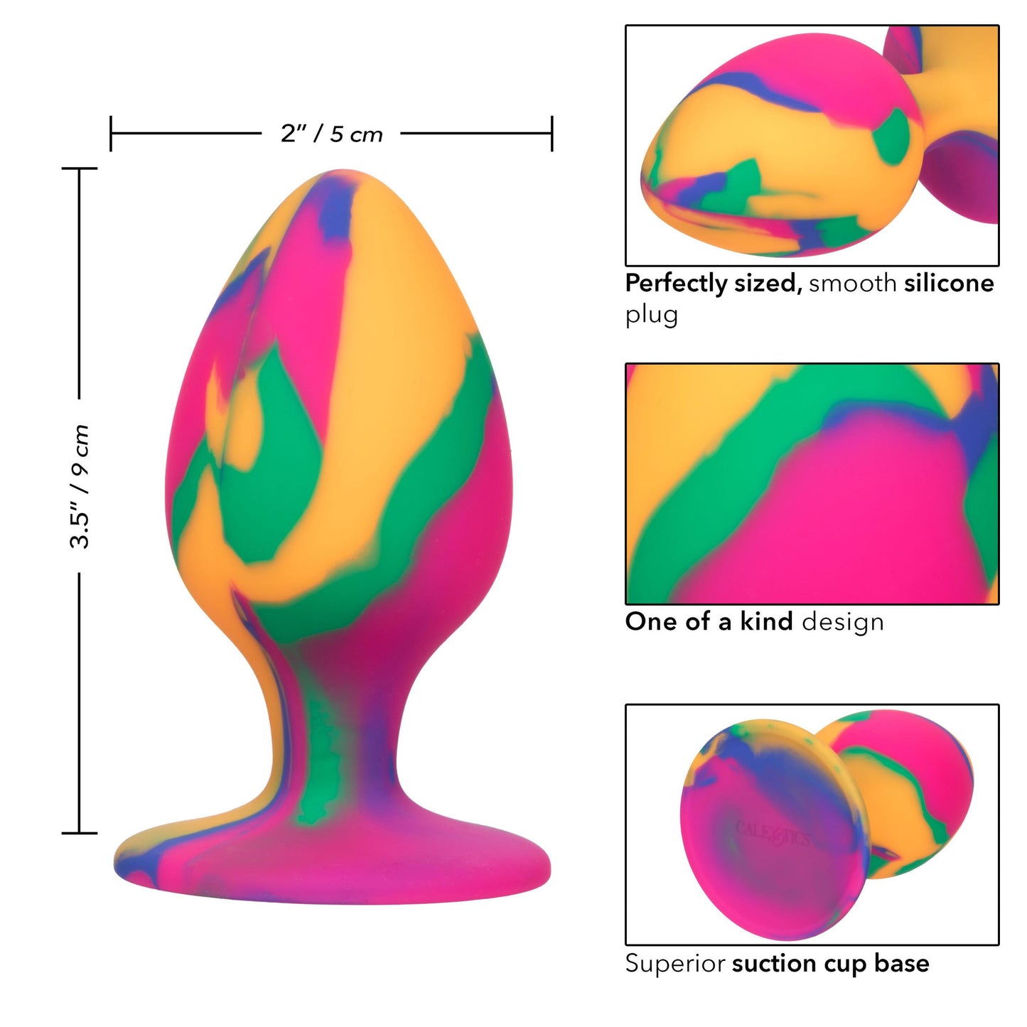 Cheeky Large Tie-Dye Plug | 716770101549 | Available at EroticWarehouse.com