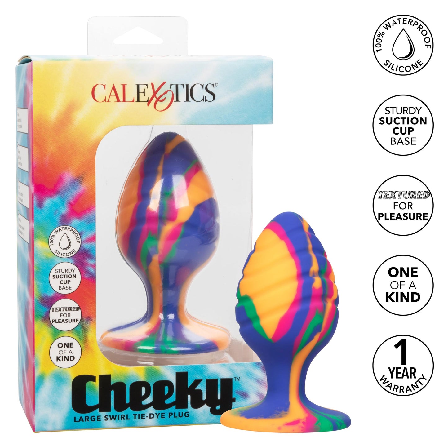 Cheeky Large Swirl Tie-Dye Plug | 716770101556 | Available at EroticWarehouse.com