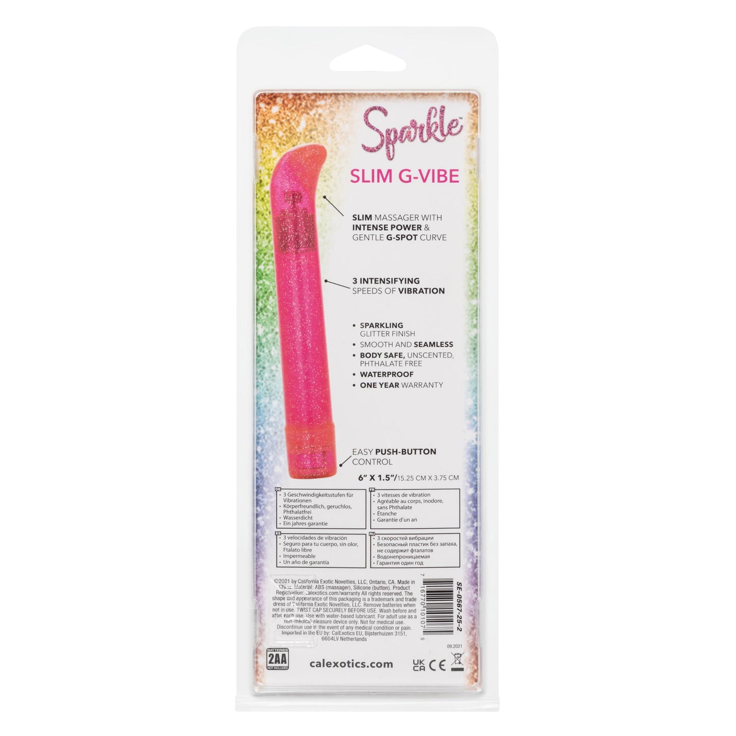 Sparkle Slim G-Vibe - Pink | 716770101075 | Available at EroticWarehouse.com
