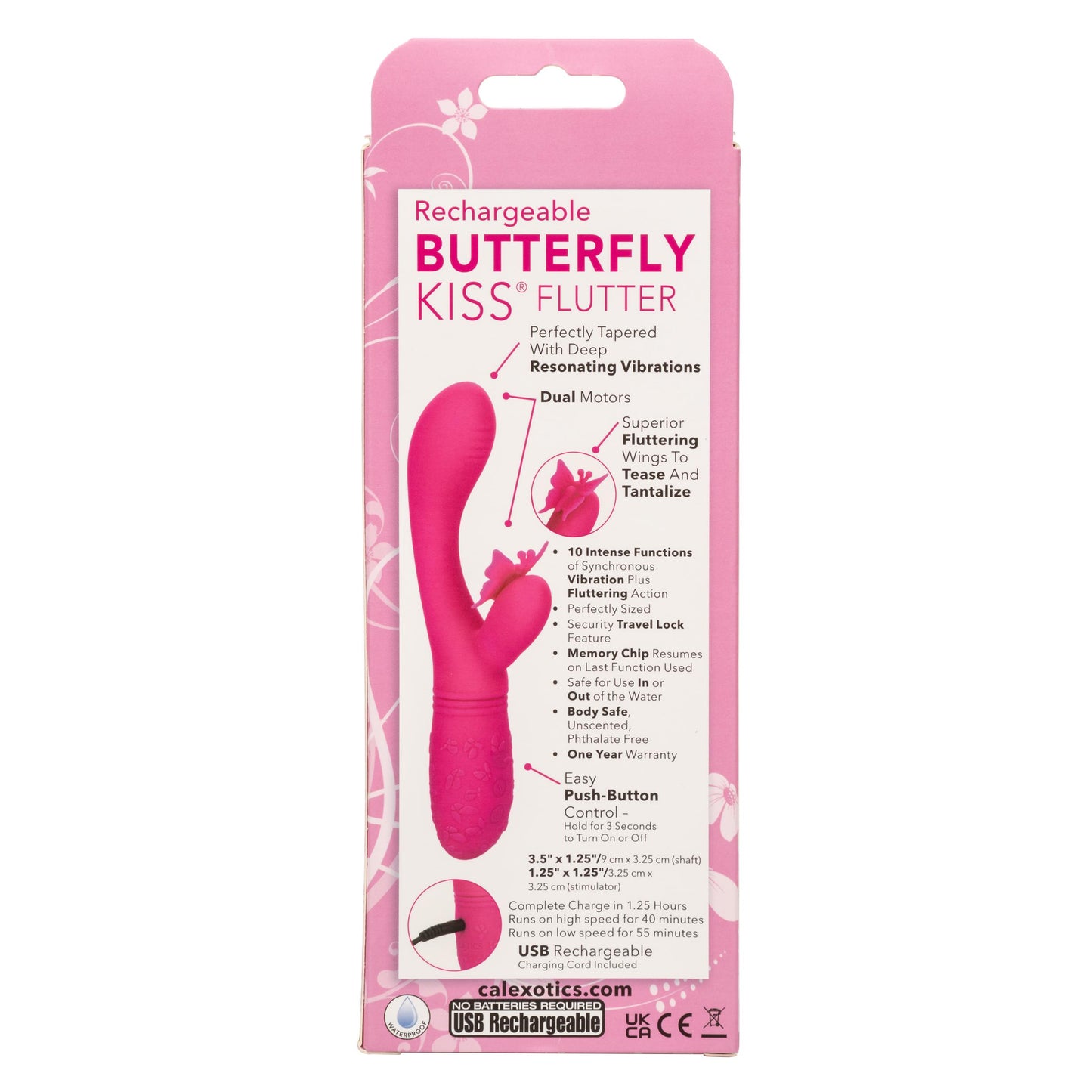 Rechargeable Butterfly Kiss Flutter - Pink | 716770102737 | Available at EroticWarehouse.com