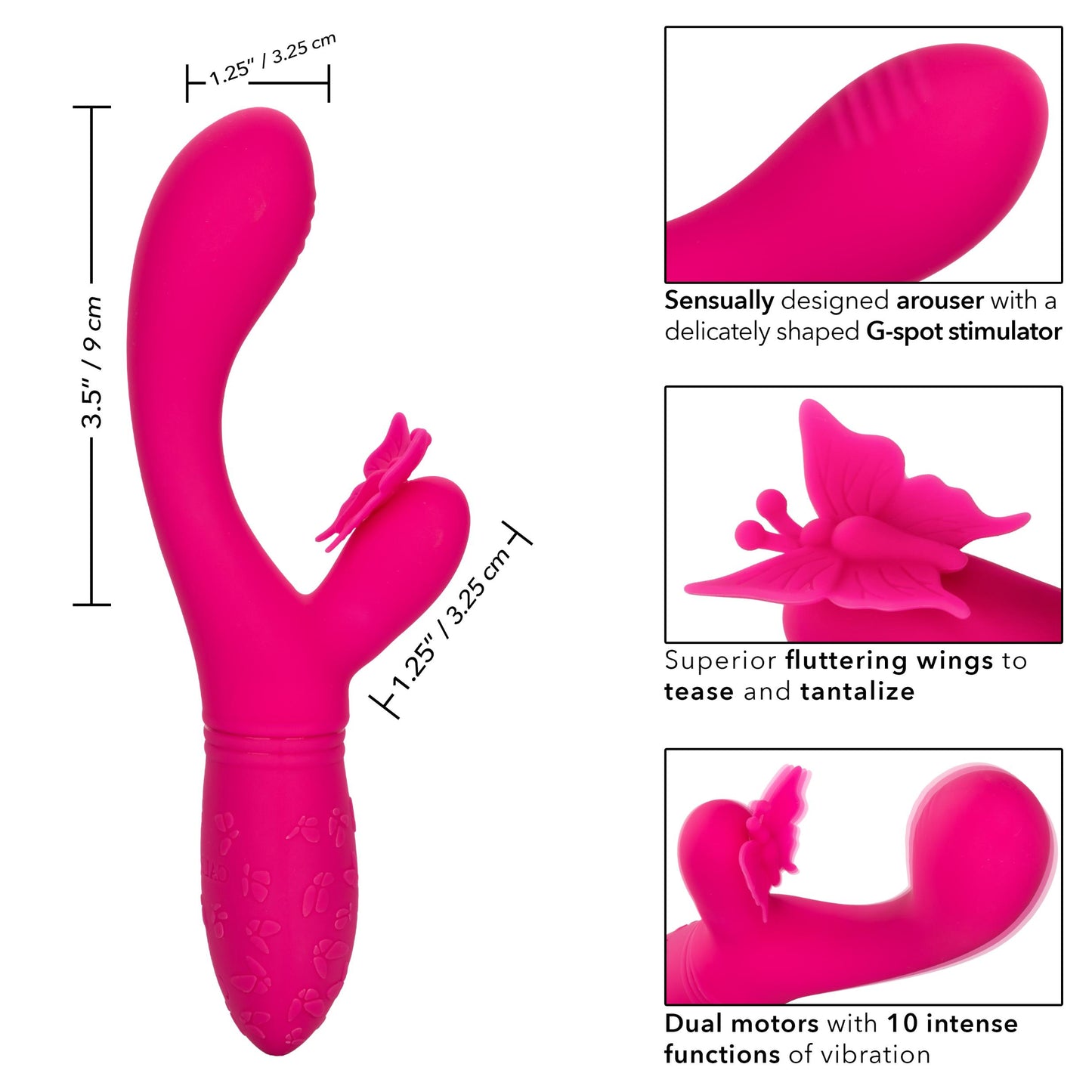 Rechargeable Butterfly Kiss Flutter - Pink | 716770102737 | Available at EroticWarehouse.com