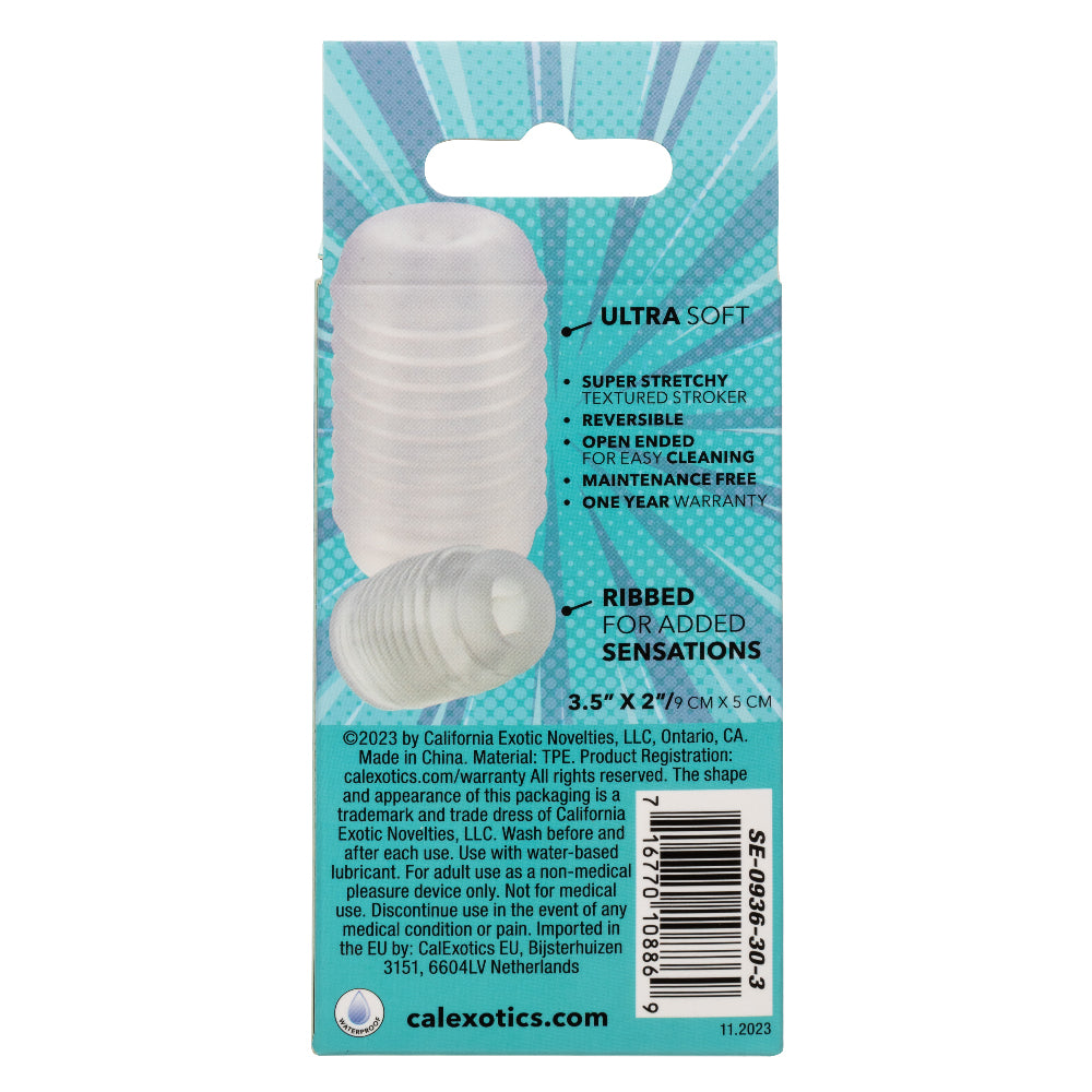 Pop Sock Ribbed - Clear | 716770108869 | Available at EroticWarehouse.com