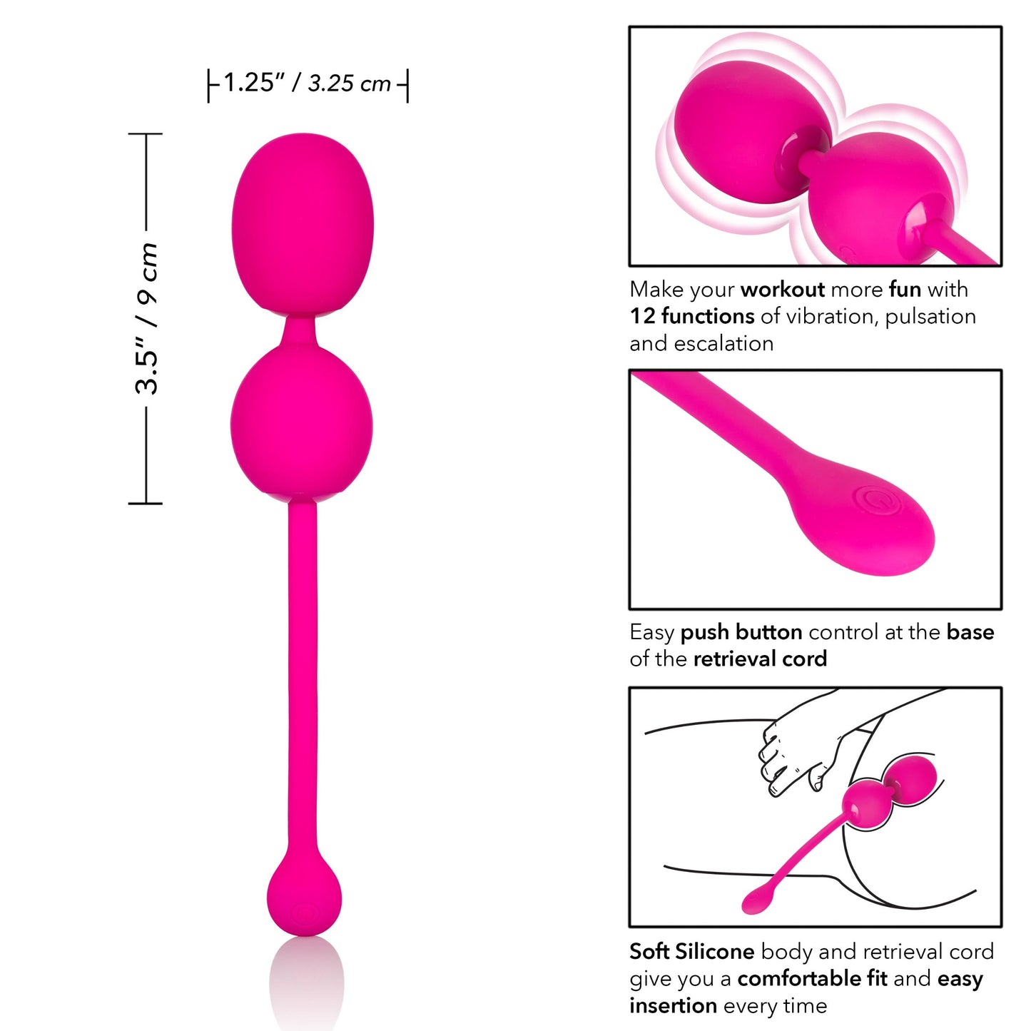 Rechargeable Dual Kegel - Pink | 716770091536 | Available at EroticWarehouse.com