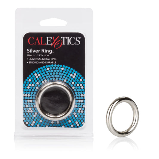 CalExotics Silver 1.25" Cock Ring - Small | 716770004352 | Available at EroticWarehouse.com