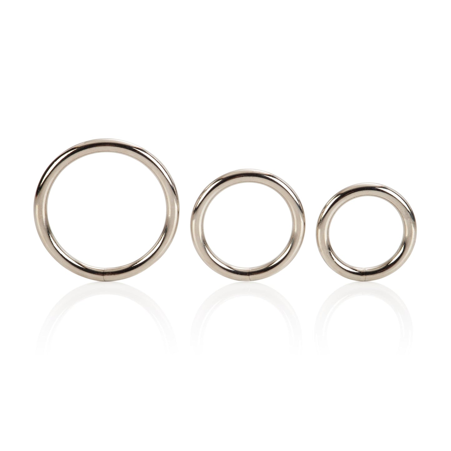 CalExotics Silver Cock Ring 3 Piece Set | 716770004413 | Available at EroticWarehouse.com