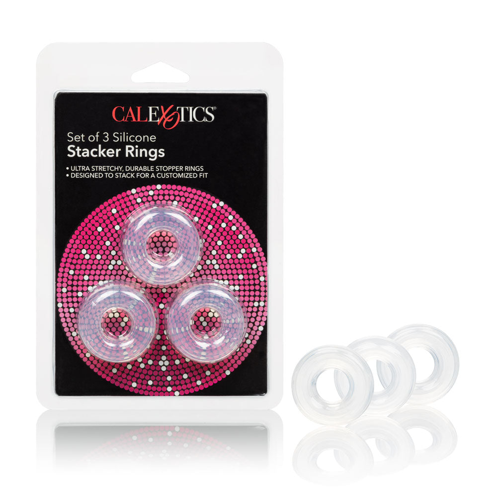 Set of 3 Silicone Stacker Rings | 716770091499 | Available at EroticWarehouse.com